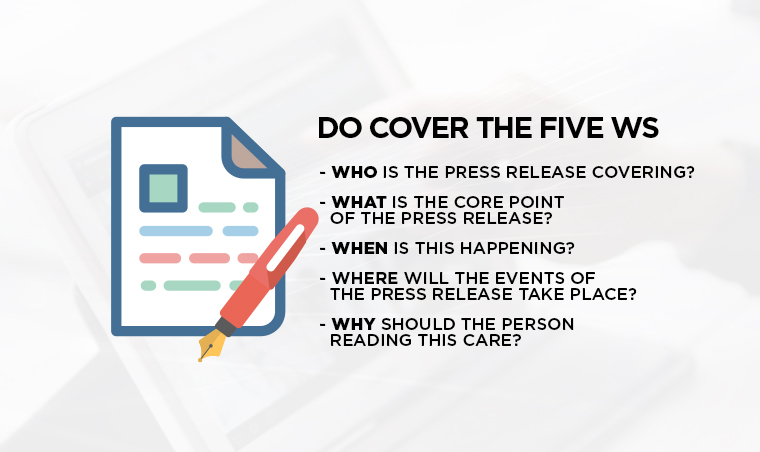 The Do's and Dont's for Writing a Press Release Headline 2 The Five Ws